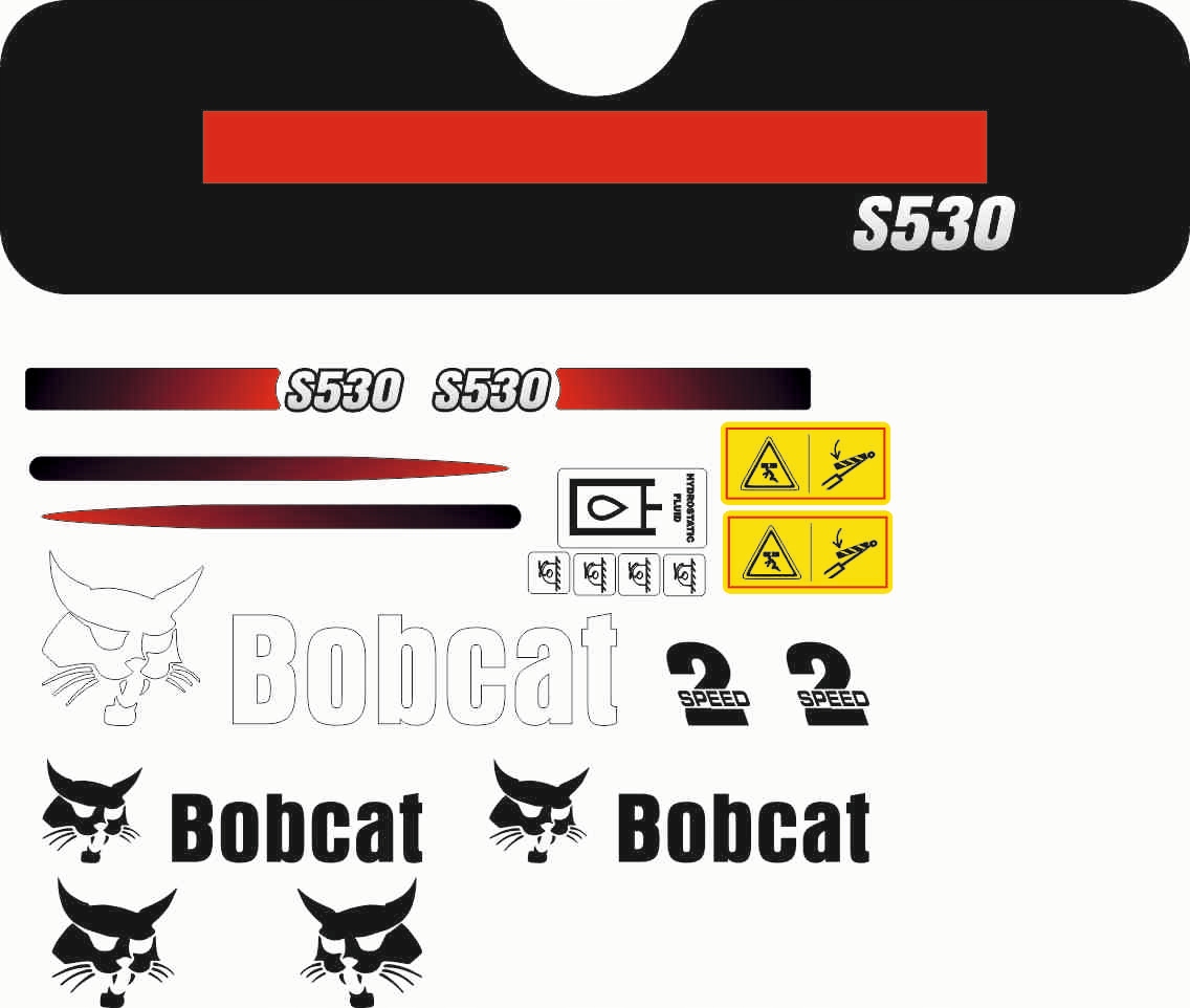 Olepovacie obtisky samolepiek BOBCAT S530