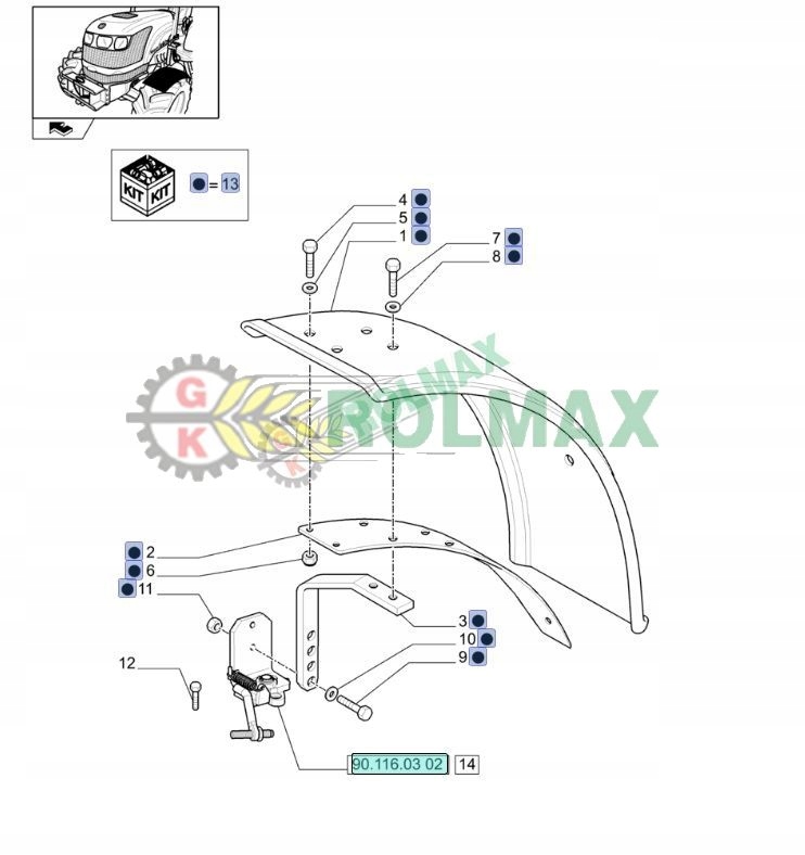 Kompletný blatník New Holland TD 84179585