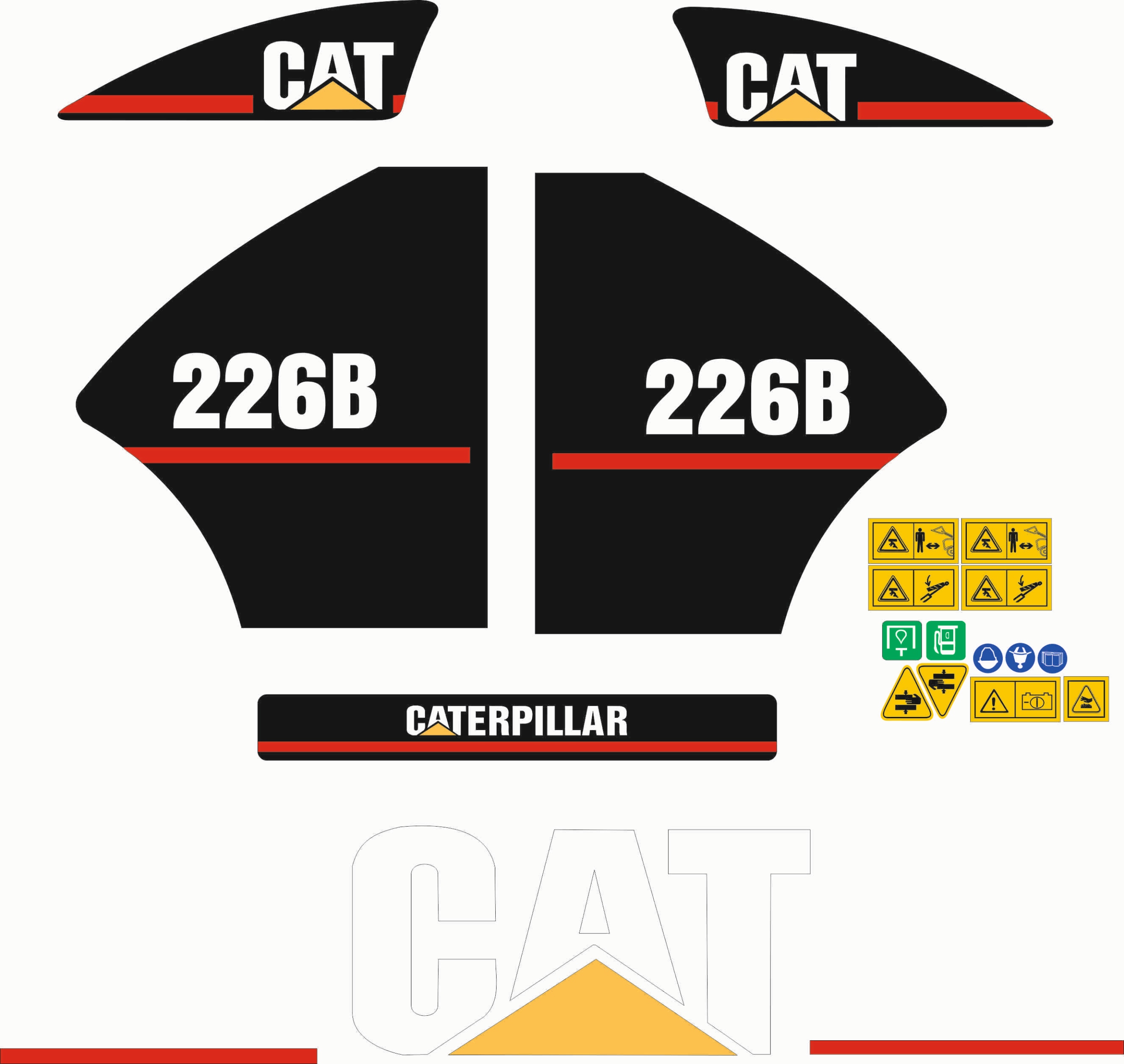 CAT 226 B obtisky samolepiek