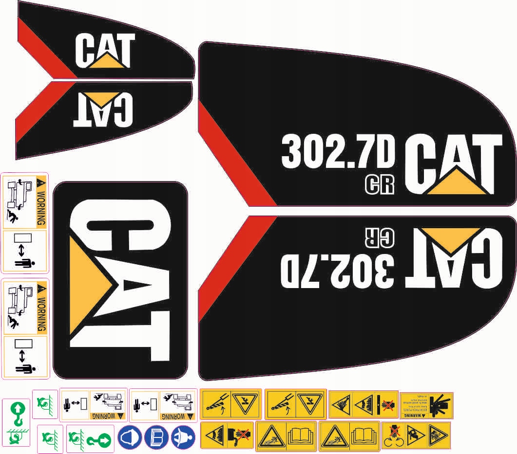 Nálepka s nálepkou Caterpillar Cat 302.7D