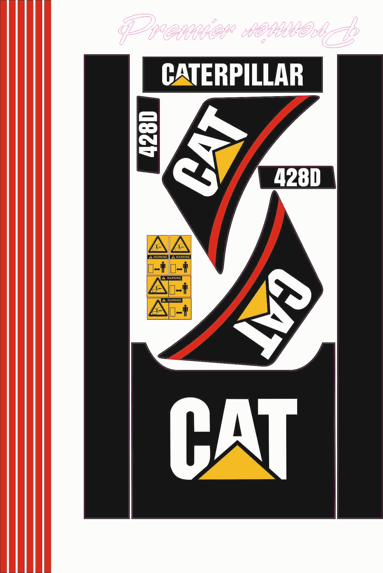 Caterpillar Cat 428D Nálepka na nálepku