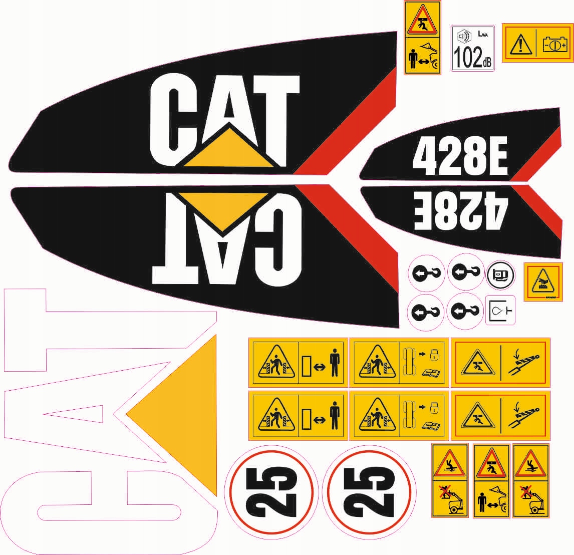 NÁLEPKA ŠTÍTKY Caterpillar / Cat 428E