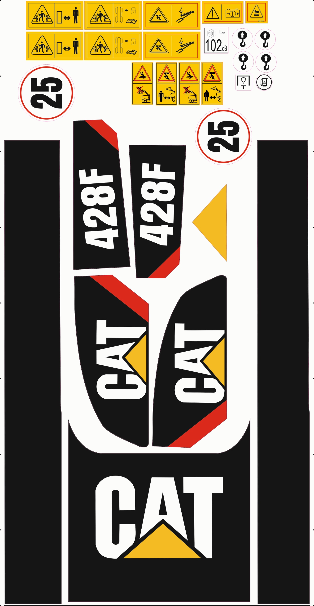 Nálepka s obtlačkom Caterpillar Cat 428F