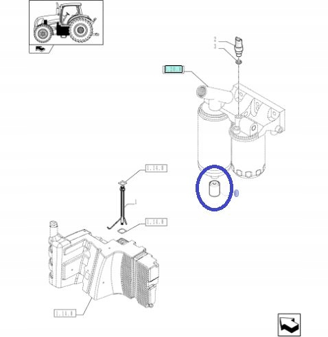 Snímač filtra oddeľovača M10 New Holland CNH 5040