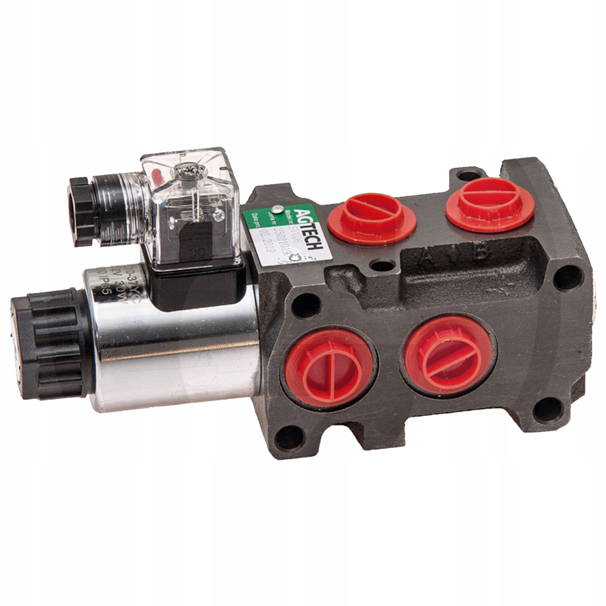3-sekčný elektromagnetický ventil čelného nakladača