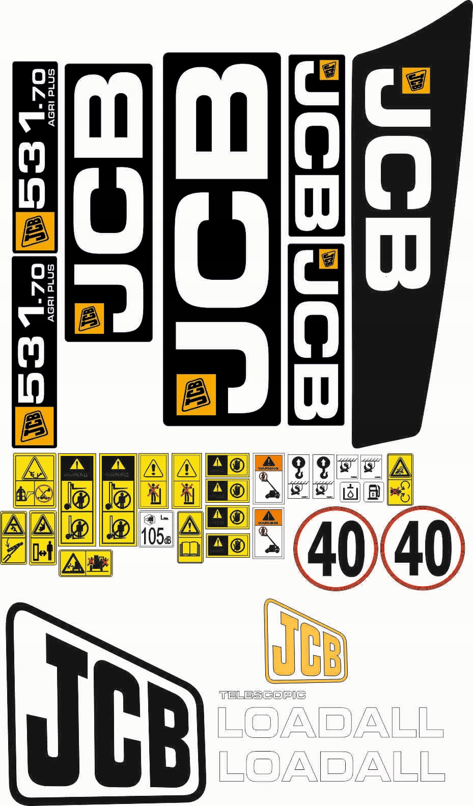 NÁLEPKA ŠTÍTKOV JCB 531-70