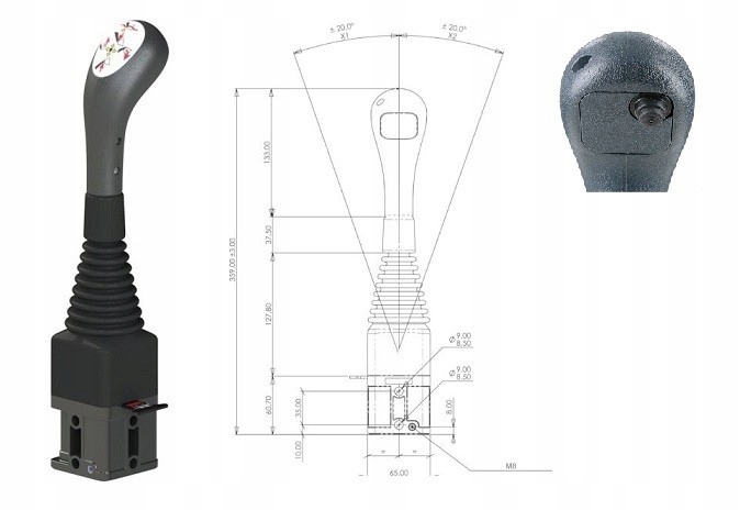 JOYSTICK s tlačidlom nabíjačky TUR LINK pre gule