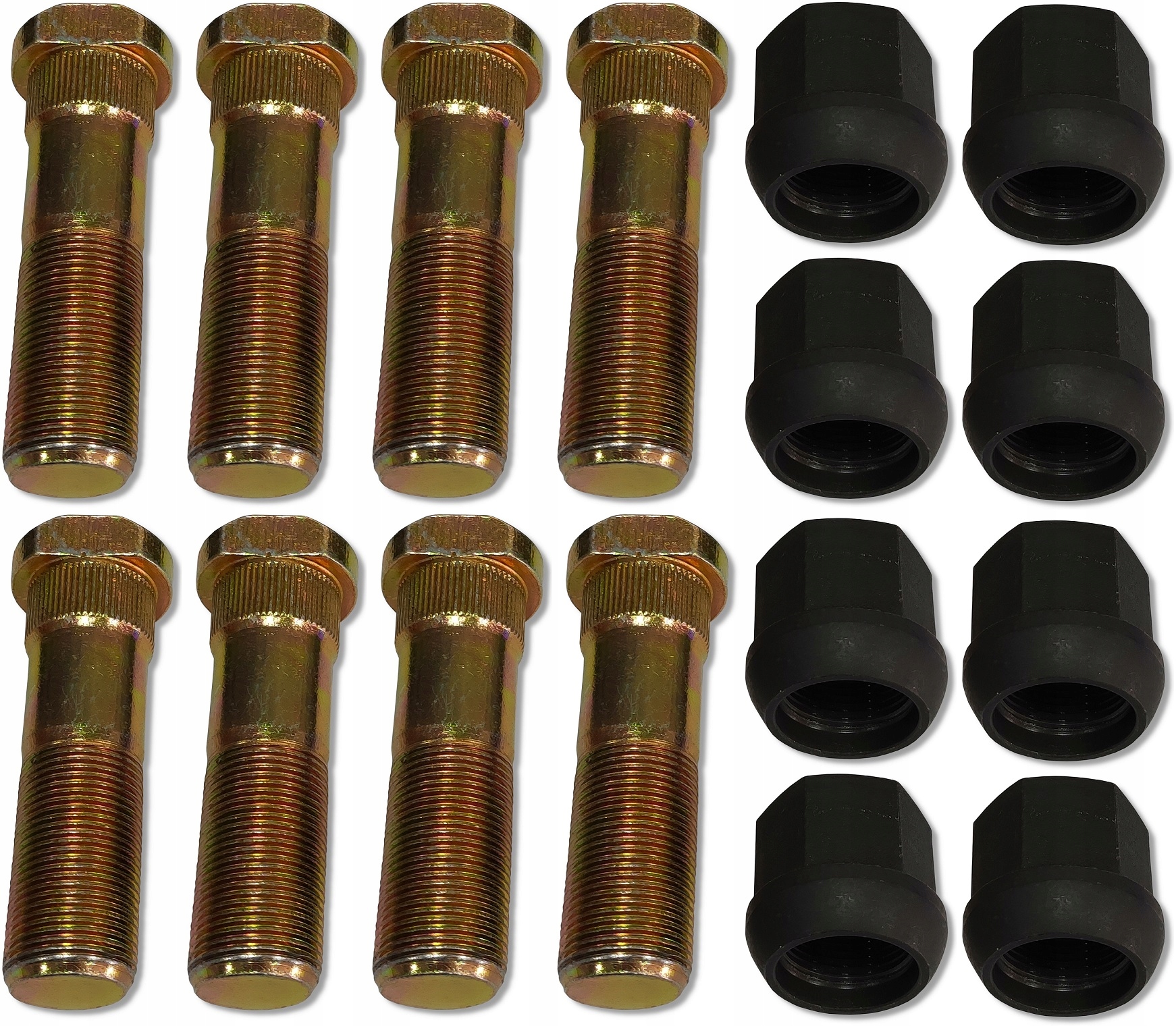 8x kolíky na príves M22 × 1,5 vrátane ôsmich matíc