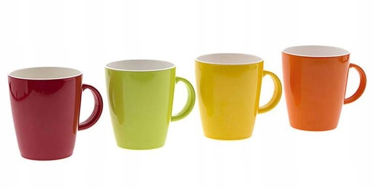 Kempingové melamínové poháre GIMEX Rainbow 350ml 4x