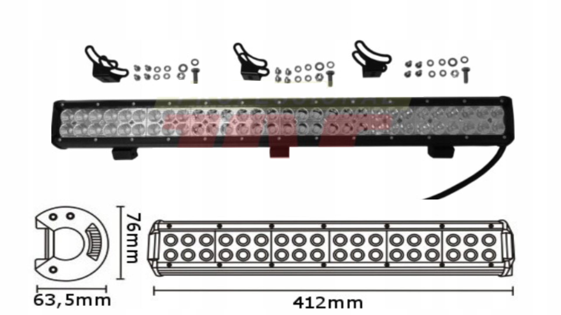 Pracovný svetelný zdroj LED, 108 W, 10-30 V, 36 CREE LEDx3W, FLOOD/SPOT/RODE, Slat