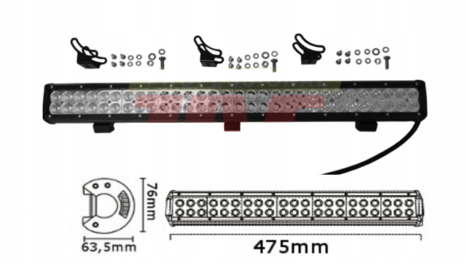 Pracovný svetelný zdroj LED, 126 W, 10-30 V, 42 CREE LEDx3W, FLOOD/SPOT/RODE, Slat
