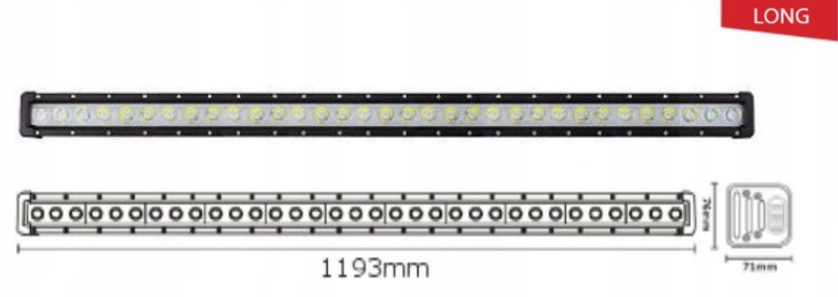 Reflektorová lišta 330W 10-30V 33x10W LED CREE