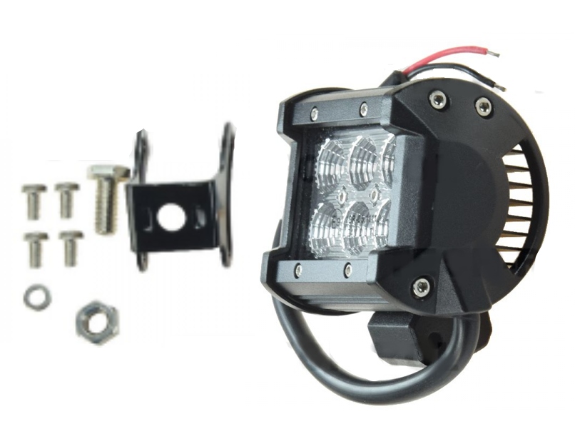 Štvorcová diódová pracovná lampa, 6 - led x 3 W, 18 W, 12 V / 24 V, 2750lm