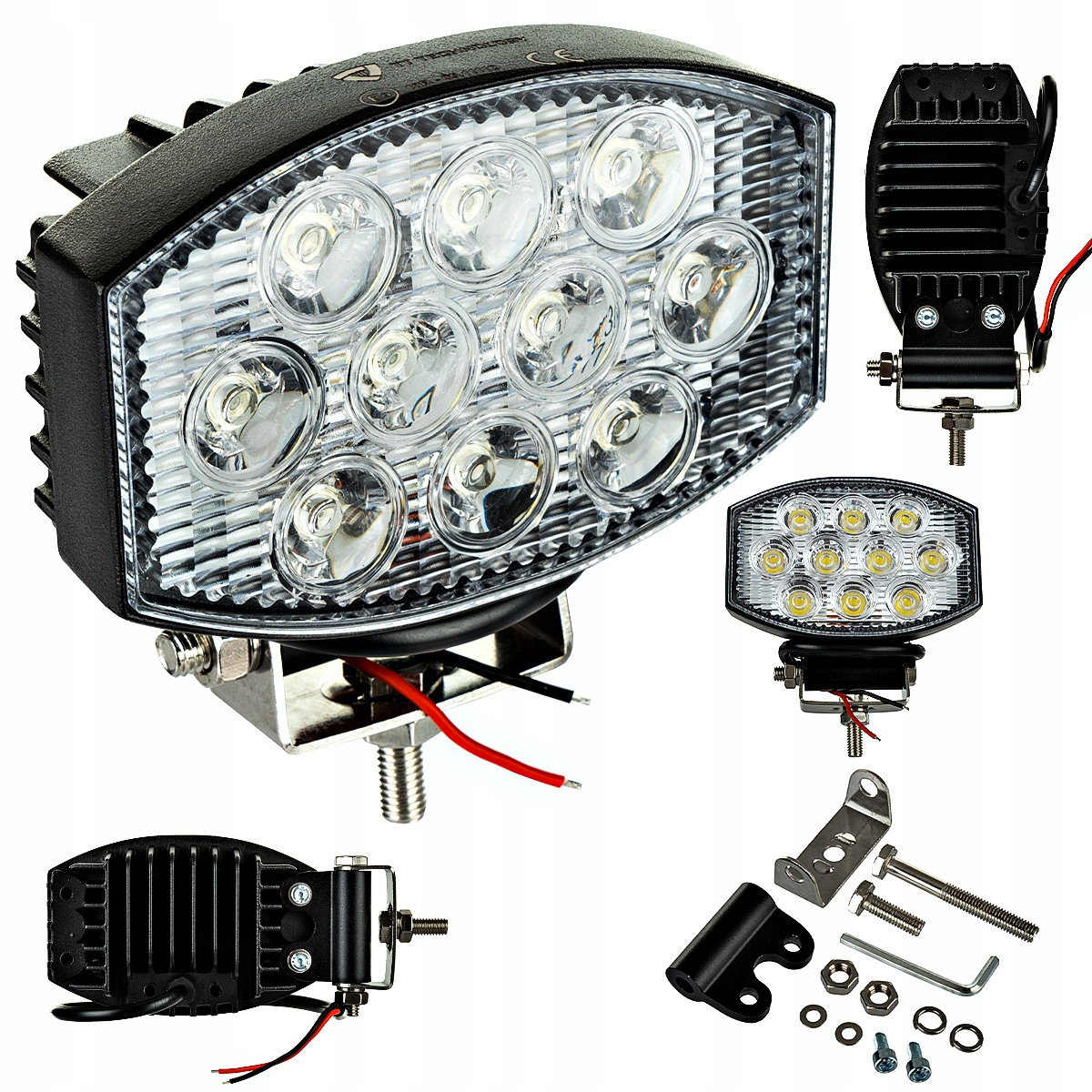 Pracovná lampa 10 Led 30 W oválne 3 polohy držiaka