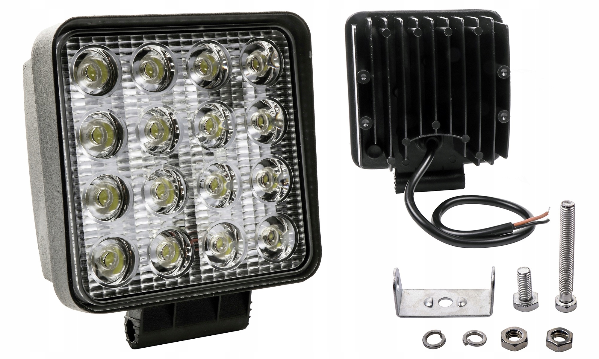 Pracovná lampa 16 Led 48W štvorcový 12V 24V