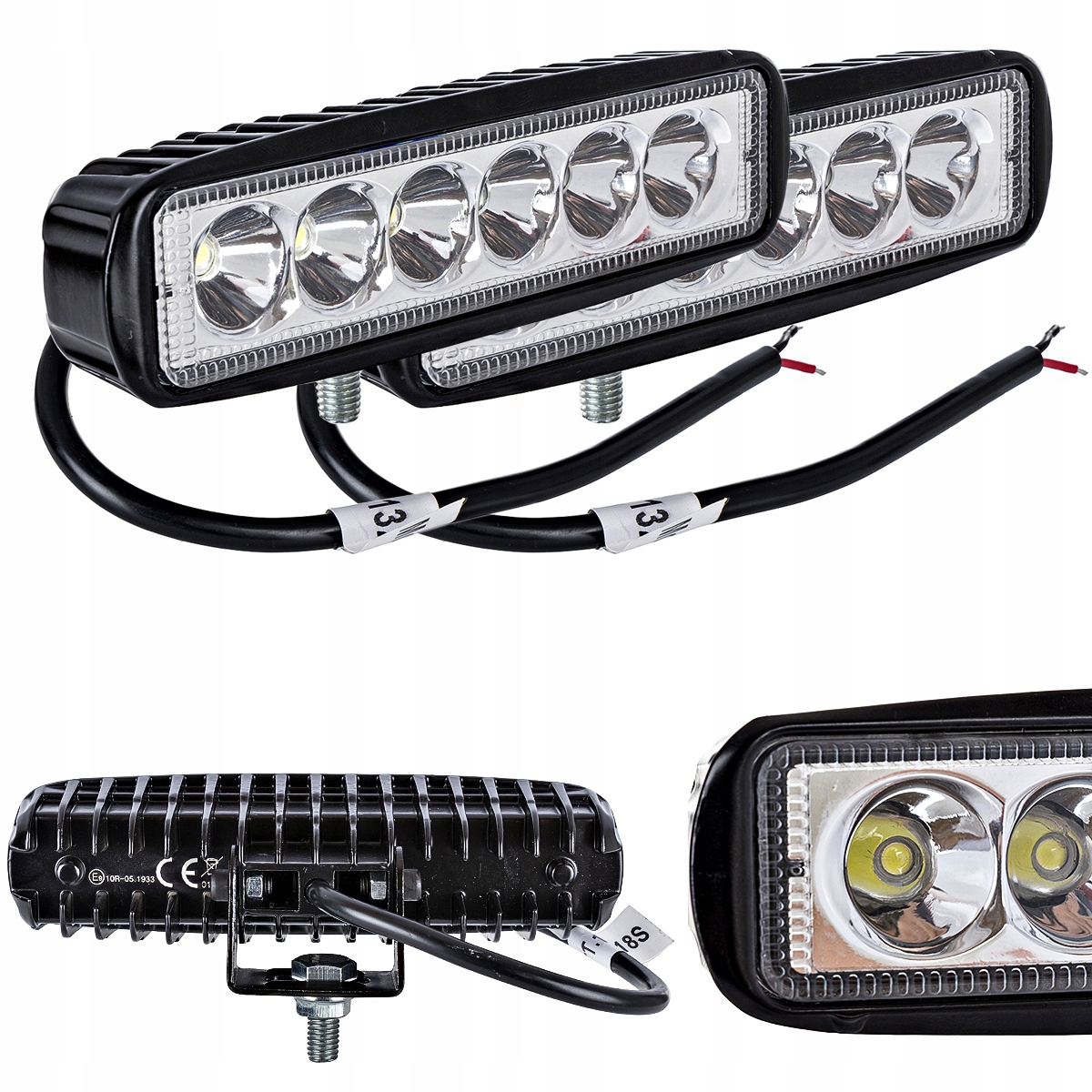 LED pracovná lampa 18W 12-24V plochá, zaostrená, 2 ks.