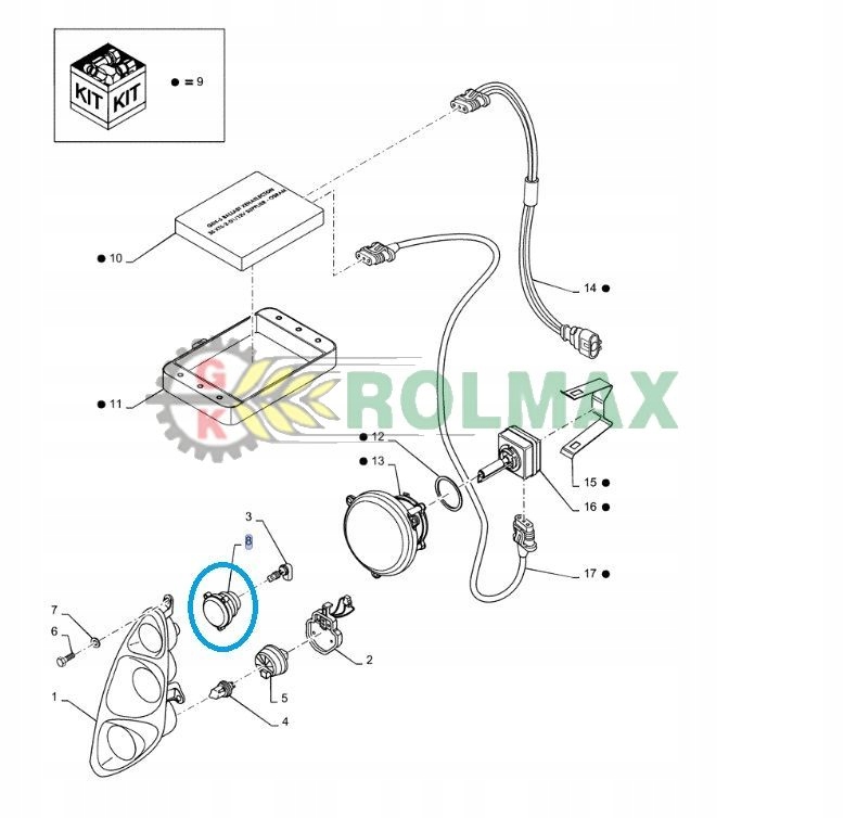 Pracovná lampa New Holland T8 84380258