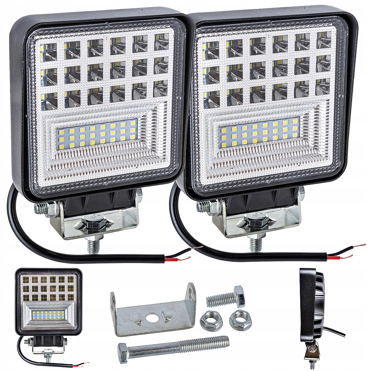 LED halogénová pracovná lampa 12V 24V 126W 2ks