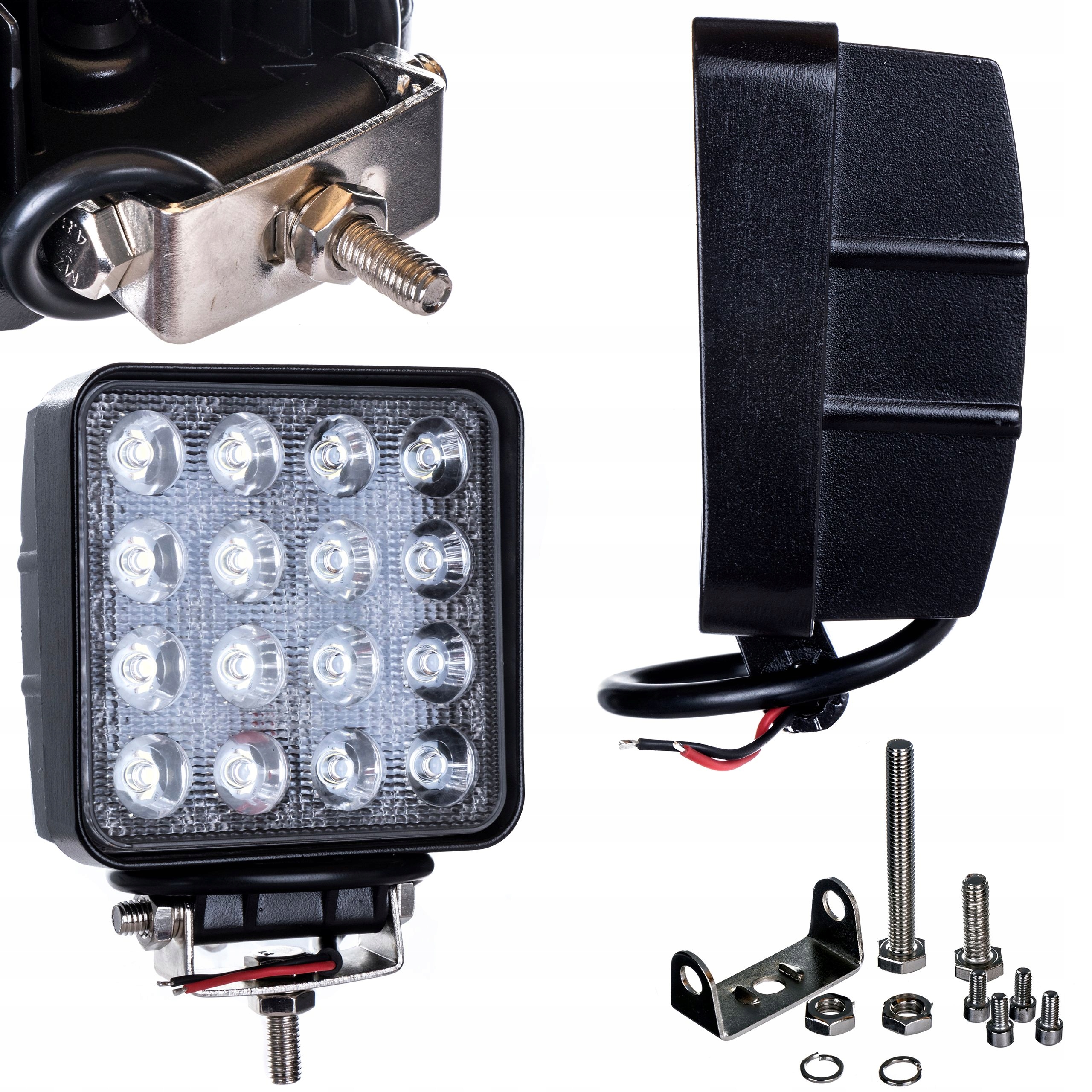 LED pracovná lampa, halogénová 48W 12V 24V, hliník