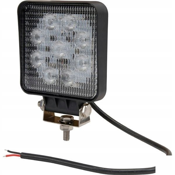 Štvorcová LED pracovná lampa, 27W 1800lm, svetlo