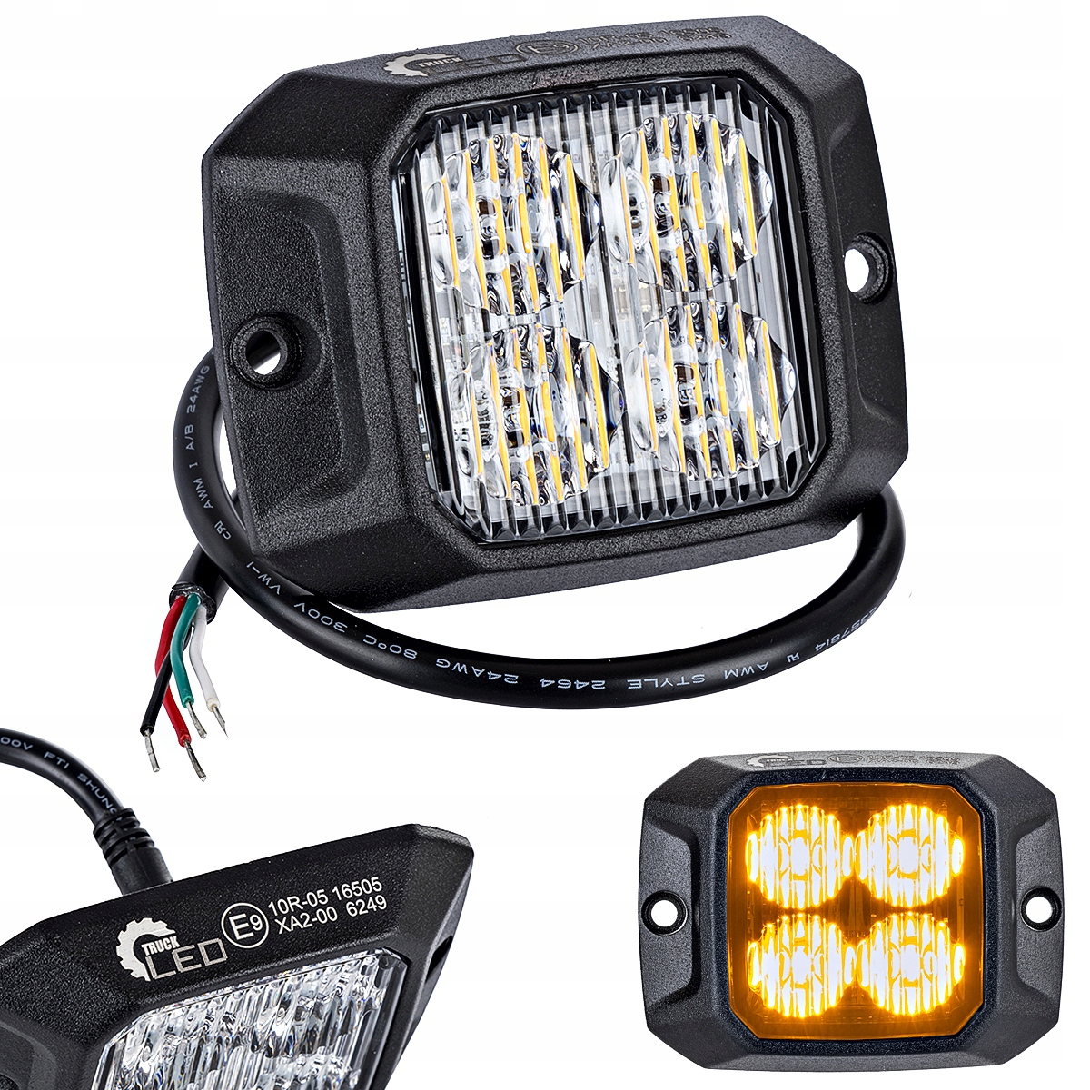 LED strobo lampa 10W R10 R65 oranžová