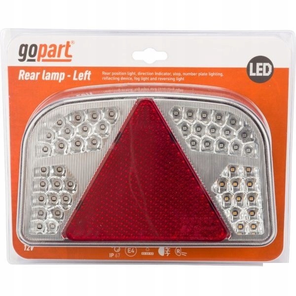LED zadné svetlo prívesu, obdĺžnikové, 12V, ľavé,