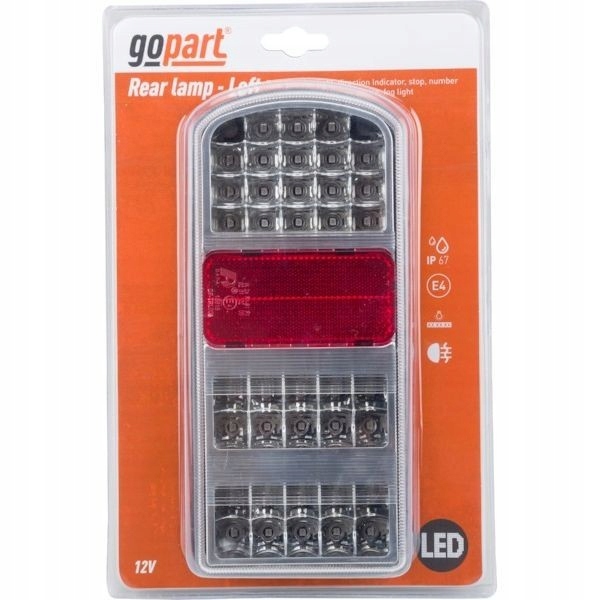LED zadné svetlo prívesu, obdĺžnikové, 12V, pravé