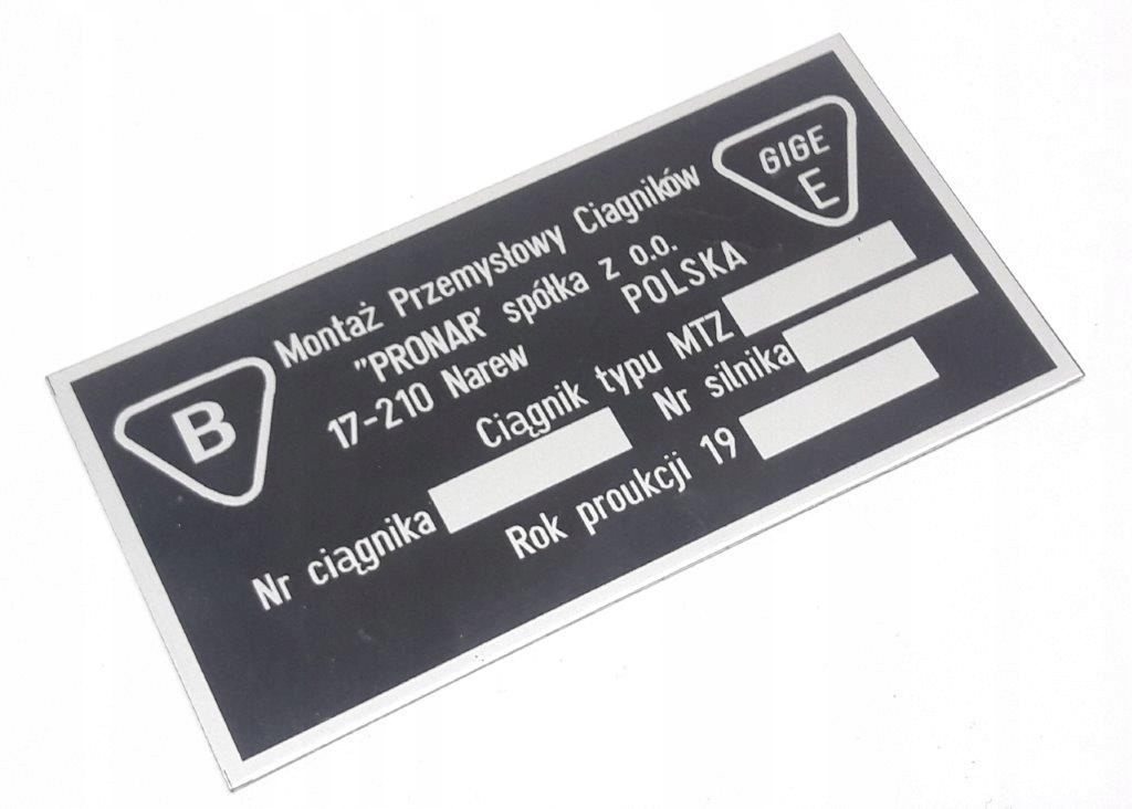 Typový štítok MTZ Pronar Belarus