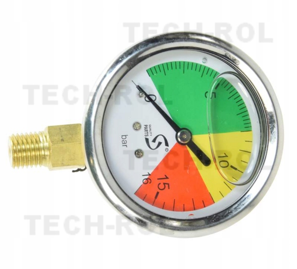 Glycerínový manometer 0-16 bar fi-63mm 1/4