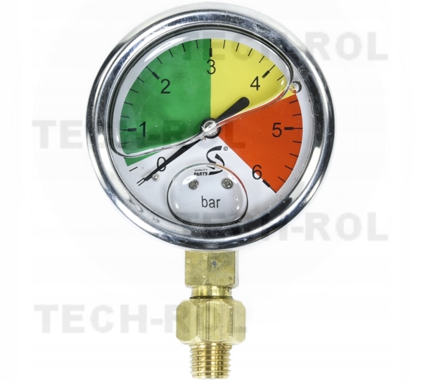 Glycerínový manometer 0-6 bar fi-63mm M 12x1,5