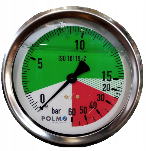 Glycerínový manometer vpredu Závit M100 0-15 / 60bar 1/4 "