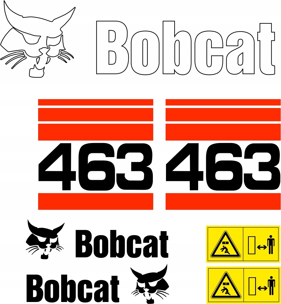 NÁLEPKY BOBCAT 463 MINI NAKLADAČ + SERVISNÉ RÚRKY