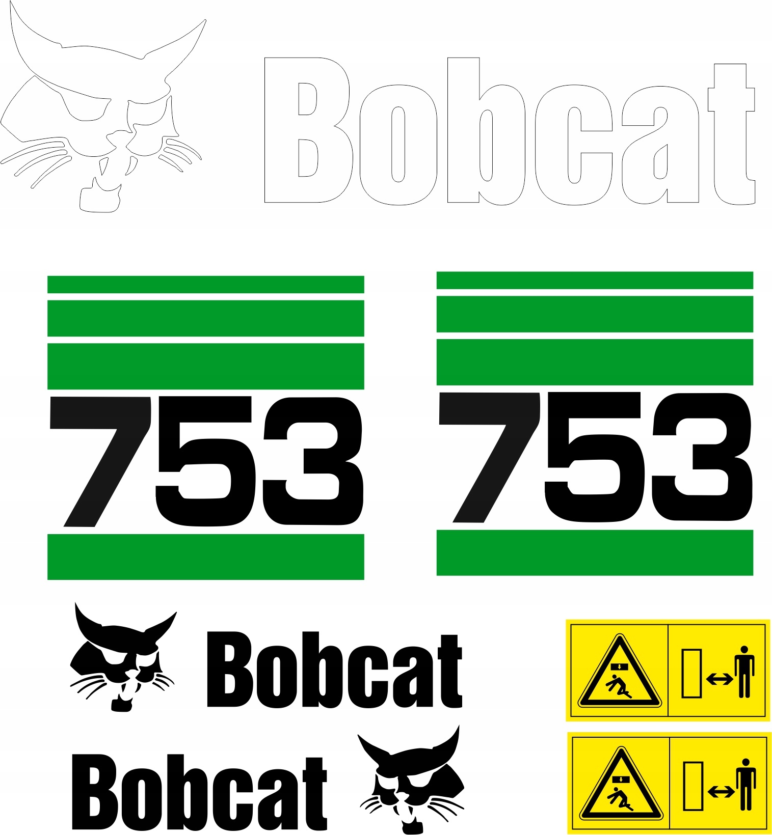 NÁLEPKY BOBCAT 753 MINI NAKLADAČ + SERVISNÉ RÚRKY