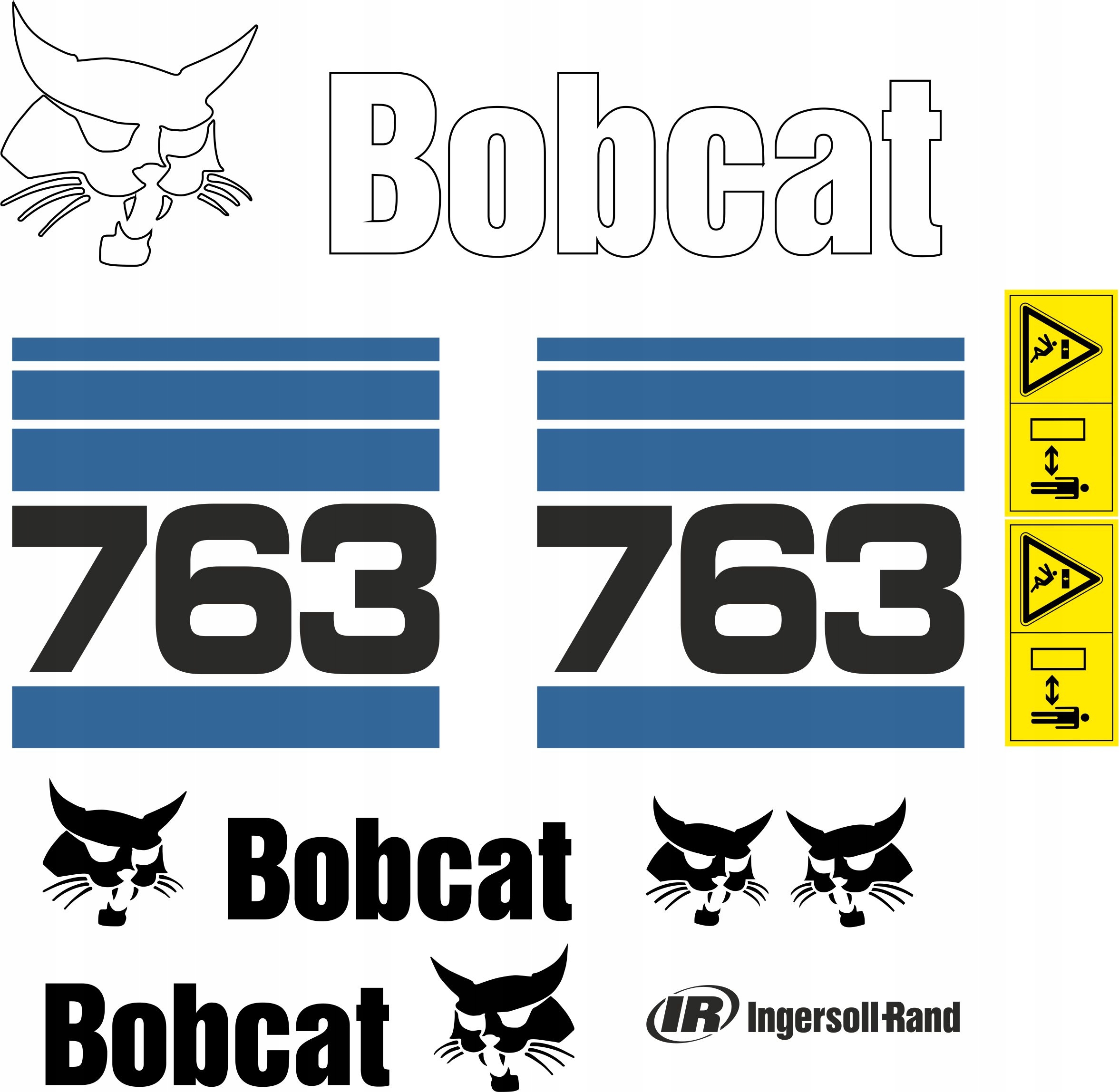 NÁLEPKY BOBCAT 763 SKID LAMINÁTOVÝ NAKLADAČ