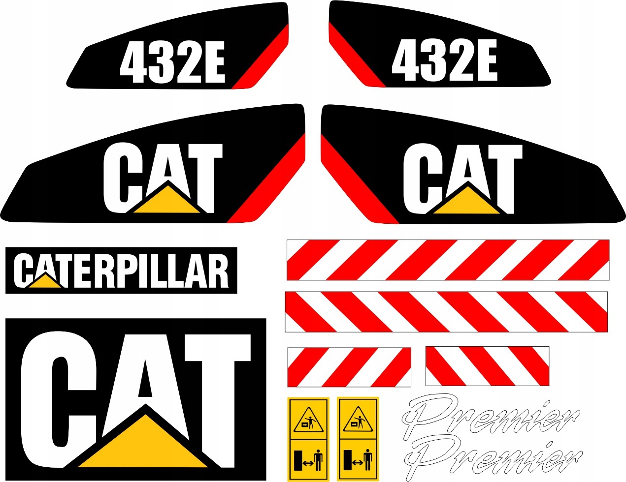 NÁLEPKY CAT 432E CATERPILLAR BACKHOE NAKLADAČ