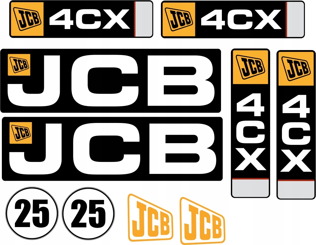 NÁLEPKY JCB 4CX LAMINOVANÝ RIADIACI Nakladač