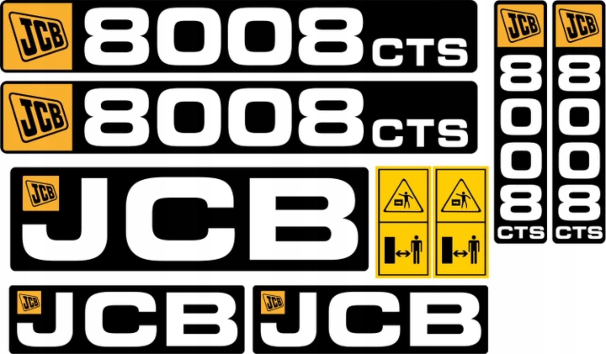 NÁLEPKY JCB 8008 CTS LAMINOVANÝ MINI RÝPADLO
