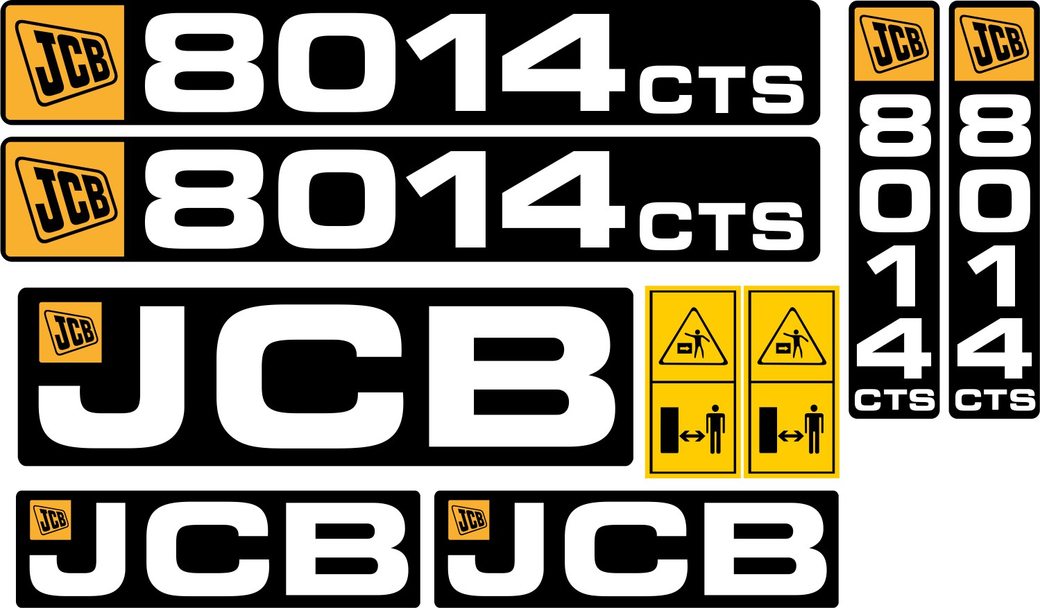 NÁLEPKY JCB 8014 CTS LAMINOVANÝ MINI RÝPADLO