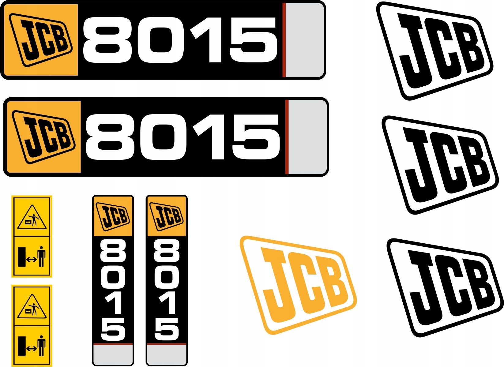 NÁLEPKY JCB 8015 LAMINOVANÝ MINI RÝPADLO