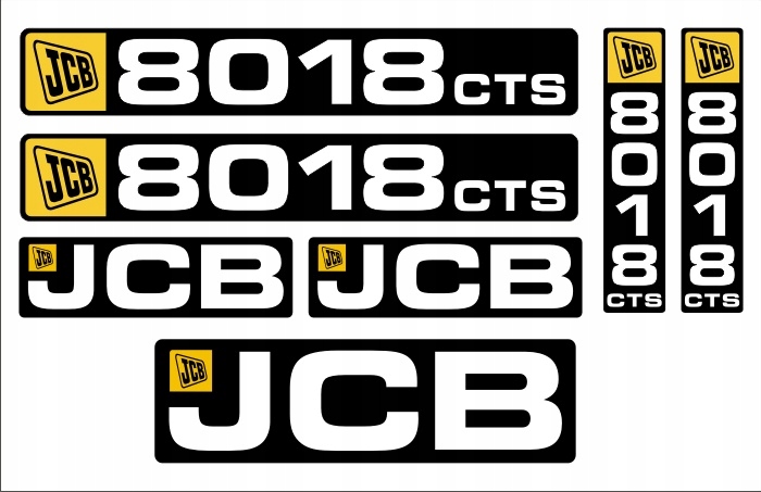 NÁLEPKY JCB 8018 CTS + piktogramy - RÚRKA RÚRY