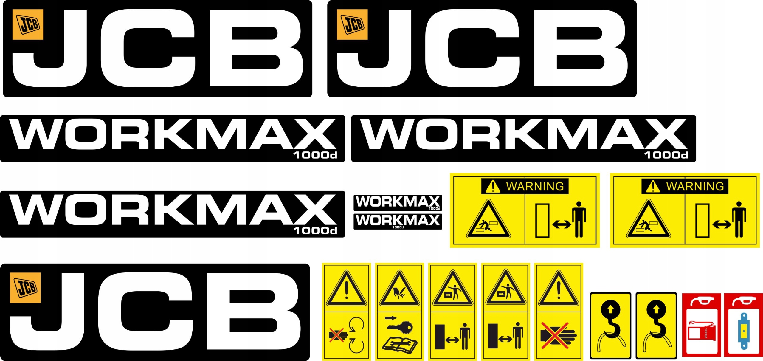 NÁLEPKY JCB WORKMAX 1000D LAMINOVANÉ VOZIDLO UTV