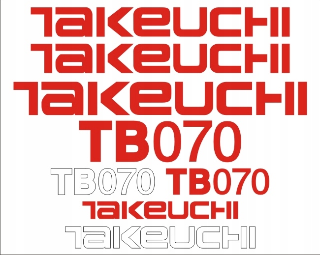 NÁLEPKY - TAKEUCHI TB070 + piktogramy