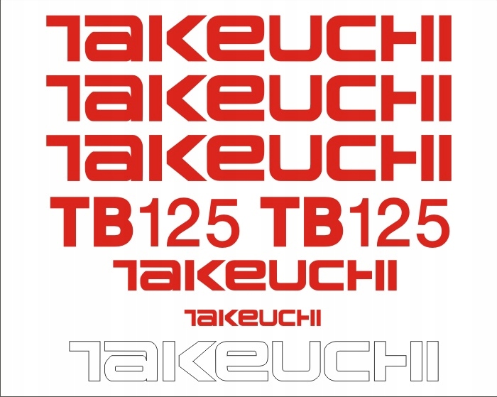 NÁLEPKY - TAKEUCHI TB125 + piktogramy