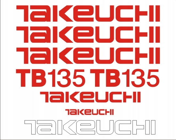 NÁLEPKY - TAKEUCHI TB135 + piktogramy