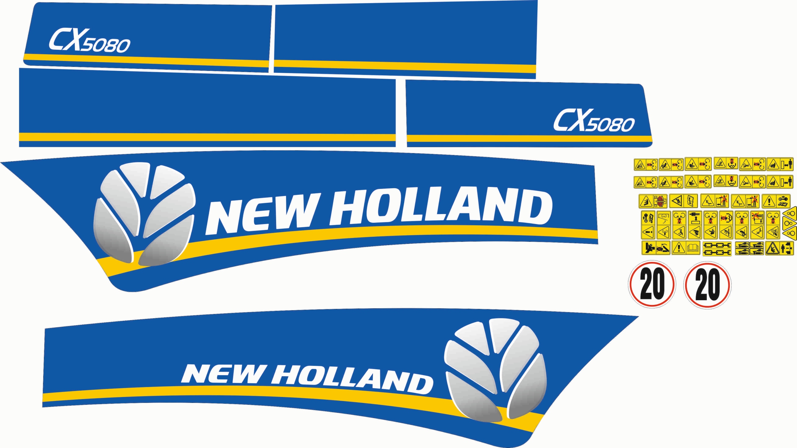 NEW HOLLAND cx 5080 samolepiace obtisky