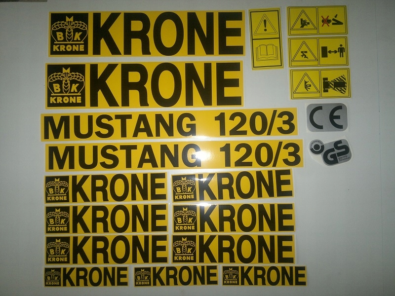 Nálepky na pluh KRONE MUSTANG 120/3