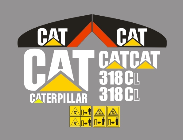 Nálepky pokryté CAT / CATERPILLAR 318CL