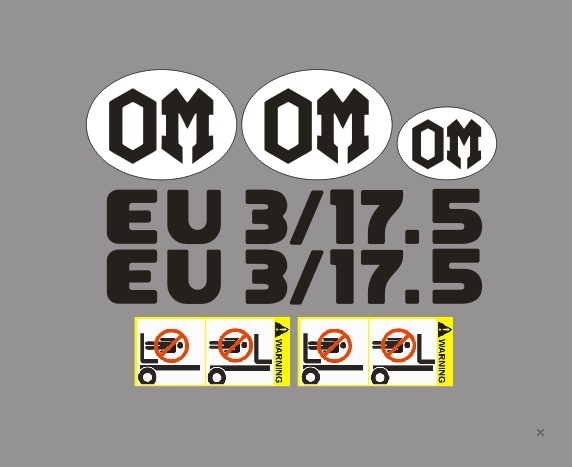 Nálepky pokryté OM EU3 / 17.5