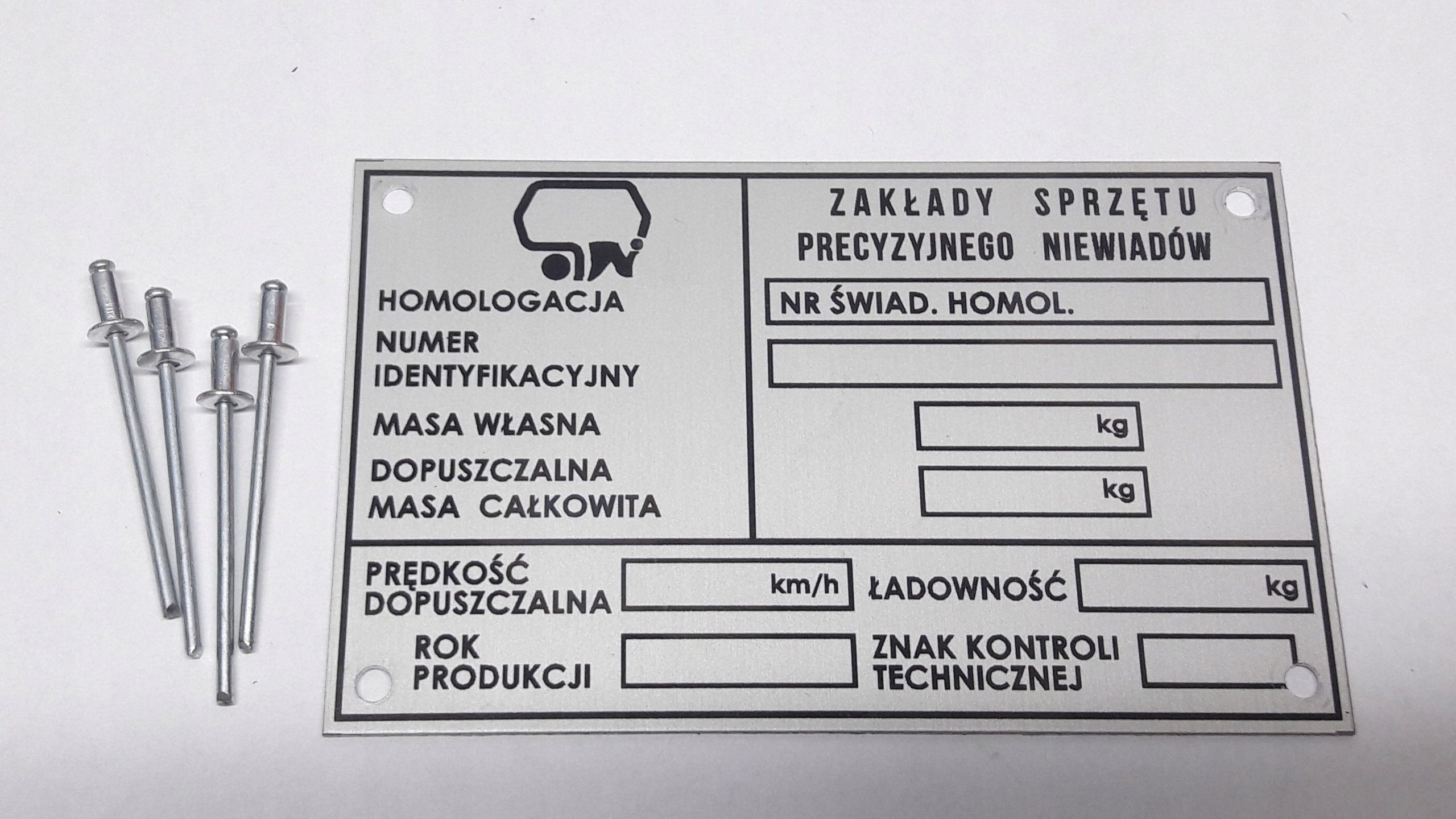 Niewiadów N126 n250 iný typový štítok č. 3