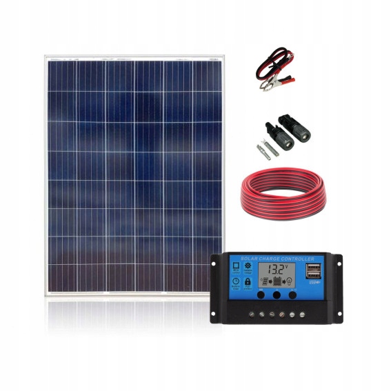 SOLÁRNY PANEL SOLÁRNA BATÉRIA 100W12V + REGULÁTOR